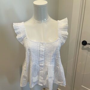 J. Crew White Sleeveless Blouse